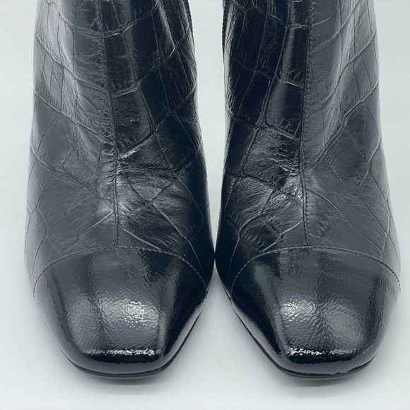 CHANEL 19A Métiers d'Art Paris Croc Embossed Booties Ankle Boots Heels - Picture 4 of 14